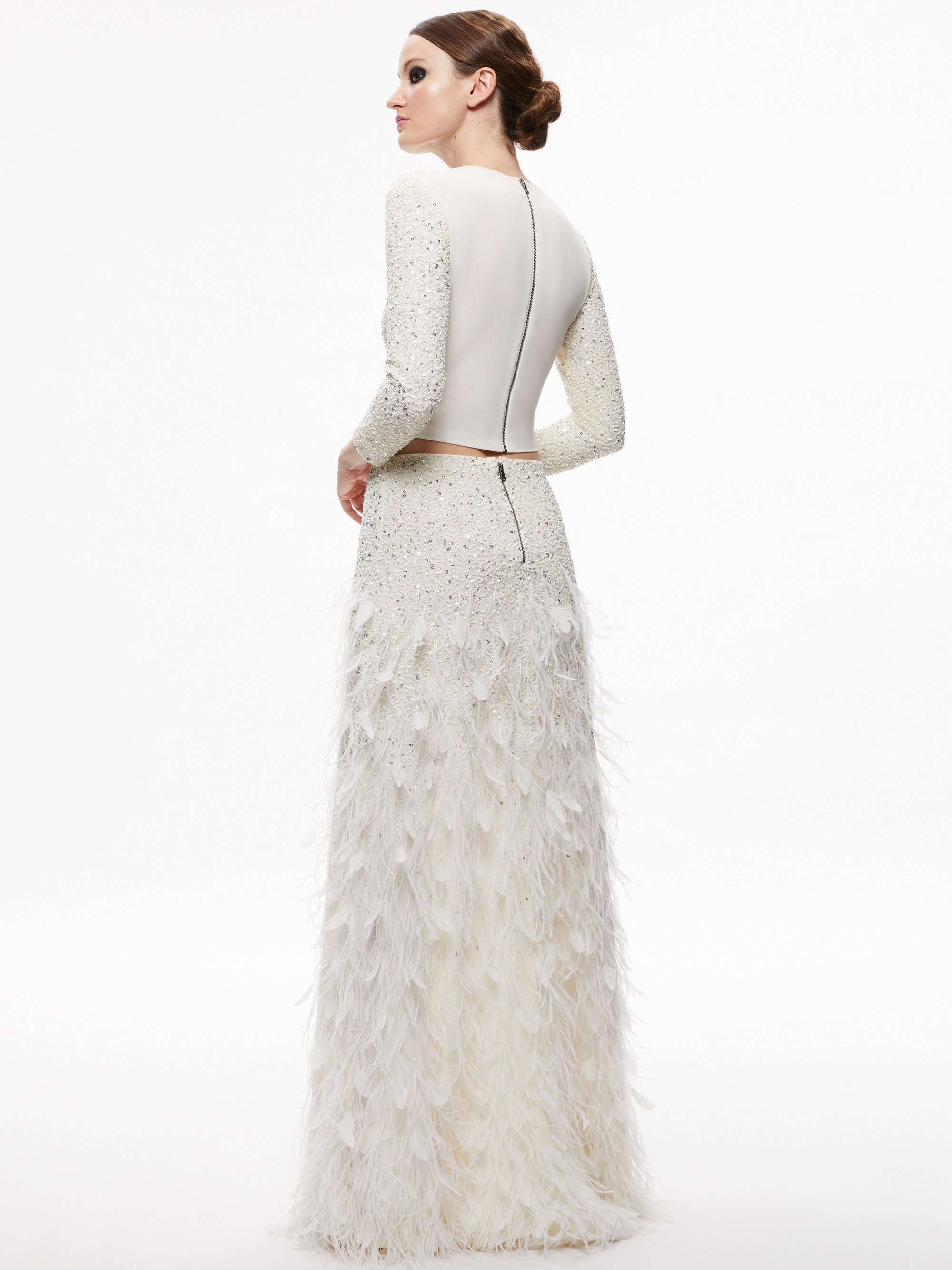 ASHTON EMBELLISHED FEATHER SKIRT - 3