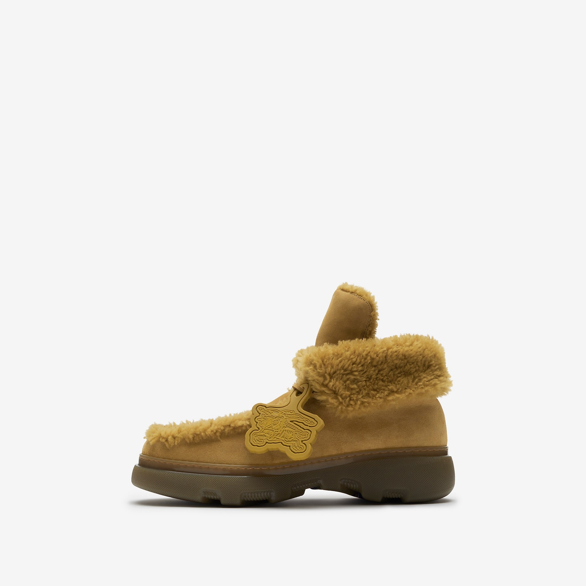 Suede and Shearling Creeper Shoes - 7