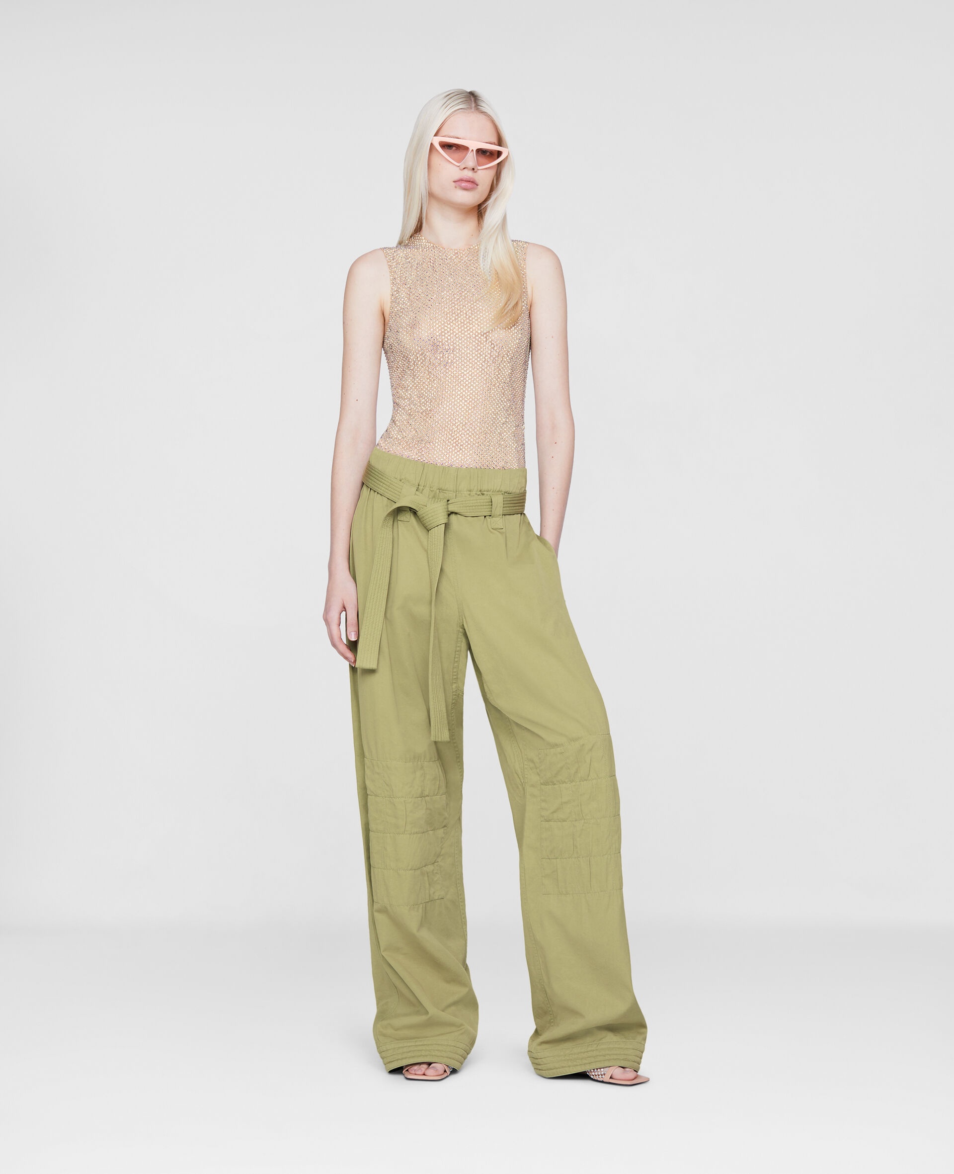 Wide Leg Belted Pants - 2