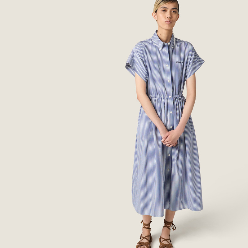 Vertical stripe poplin midi-dress 4