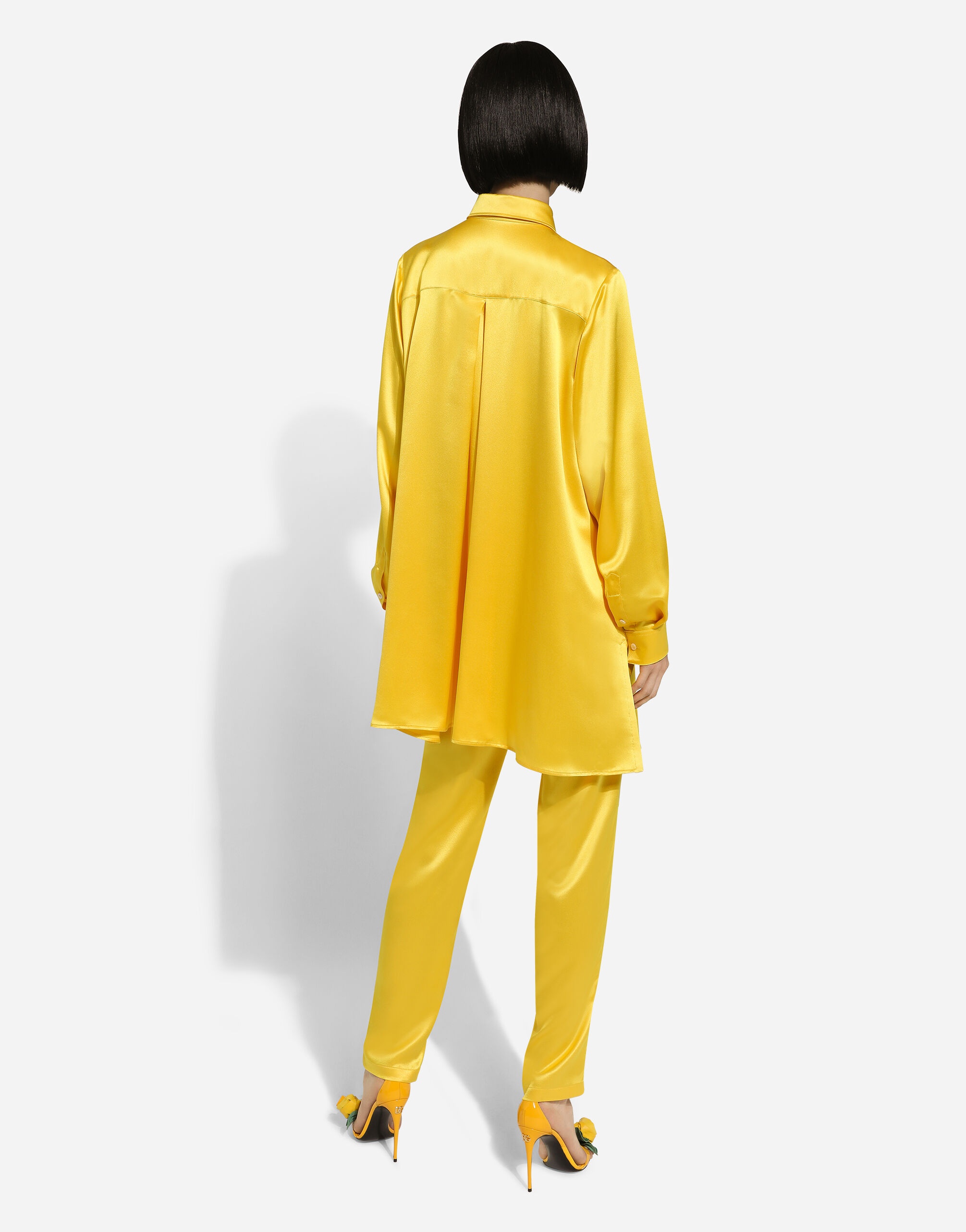 Silk crepe pants with elasticated waistband - 3