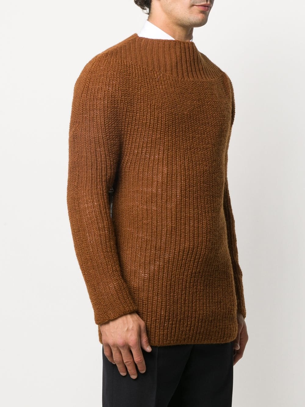 boat neck knitted jumper - 3