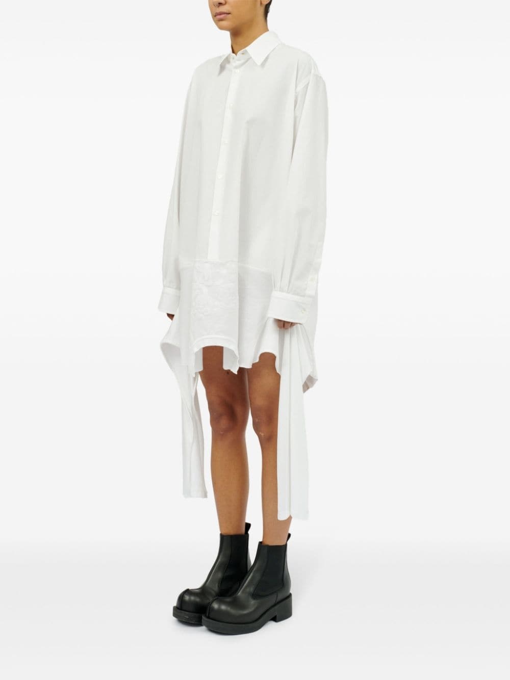 asymmetric cotton shirt dress - 6