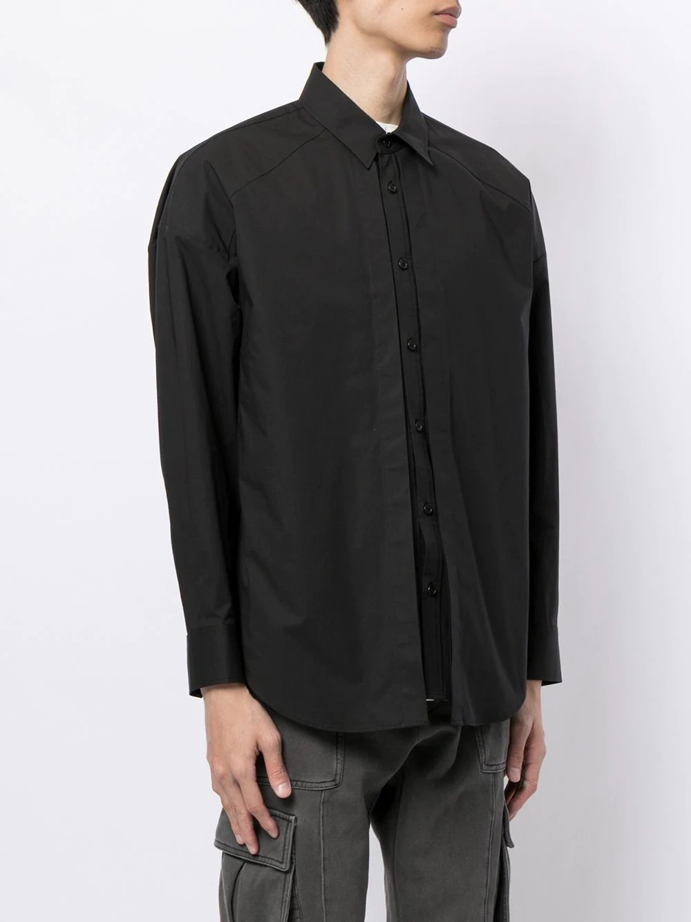 panelled cotton shirt - 3