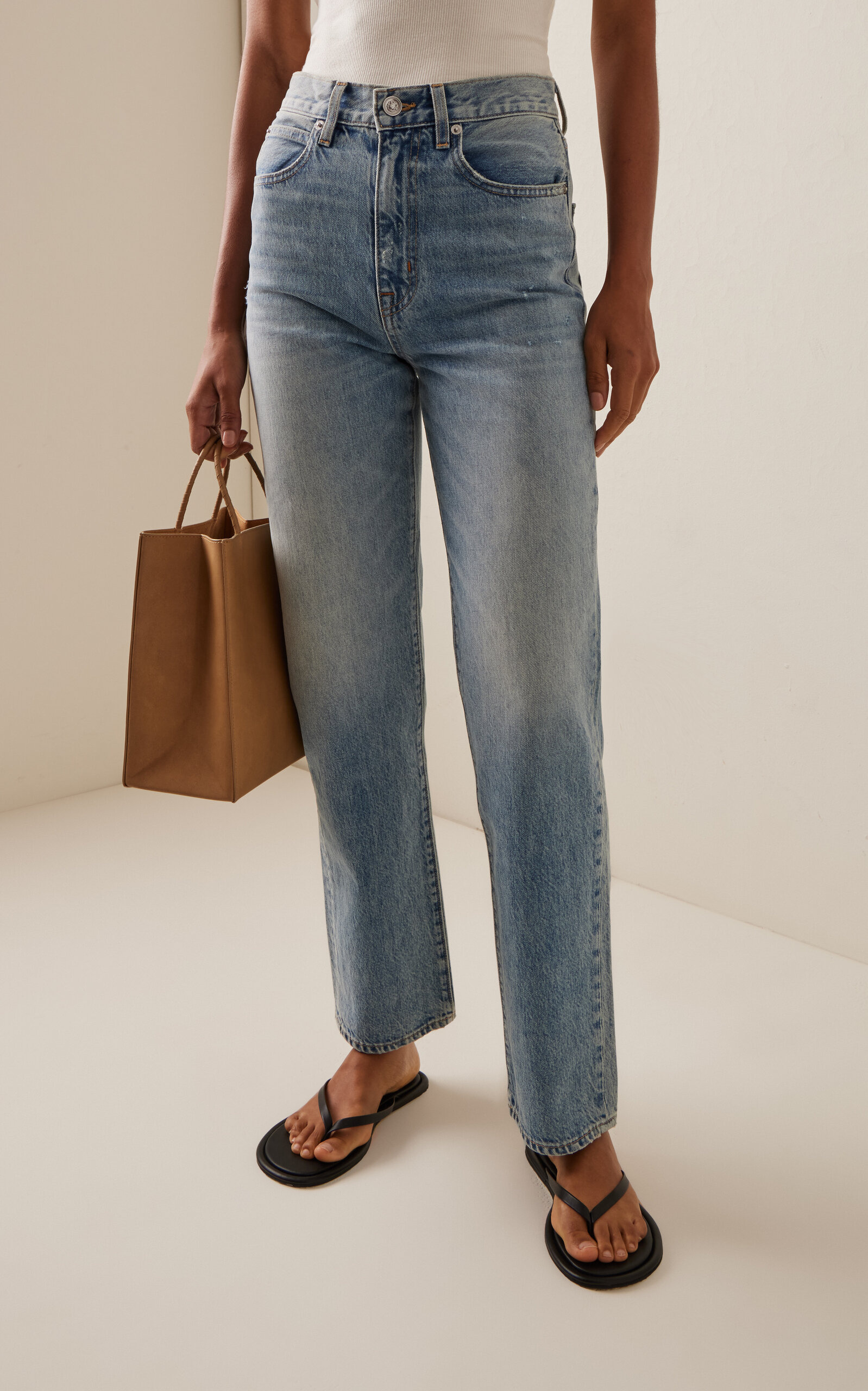 London Rigid High-Rise Straight-Leg Jeans medium wash - 3
