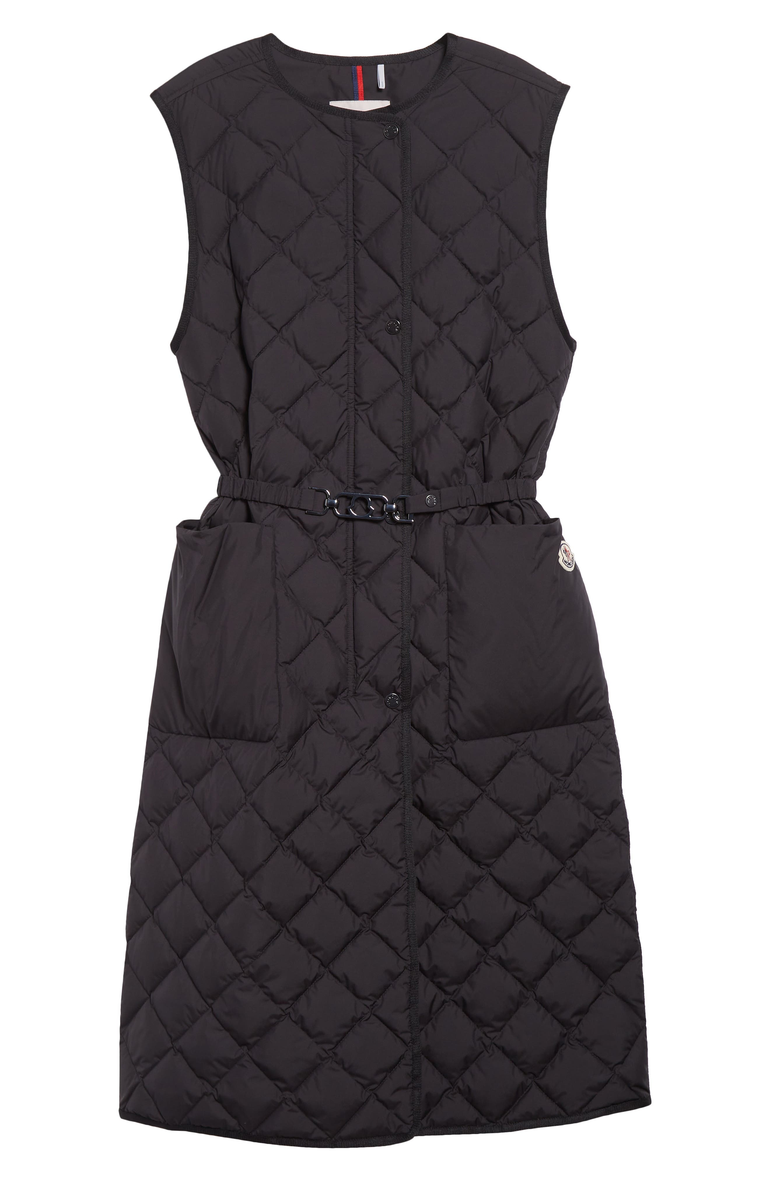 Moncler Butor Diamond Quilted Long Down Vest in Black at Nordstrom - 6