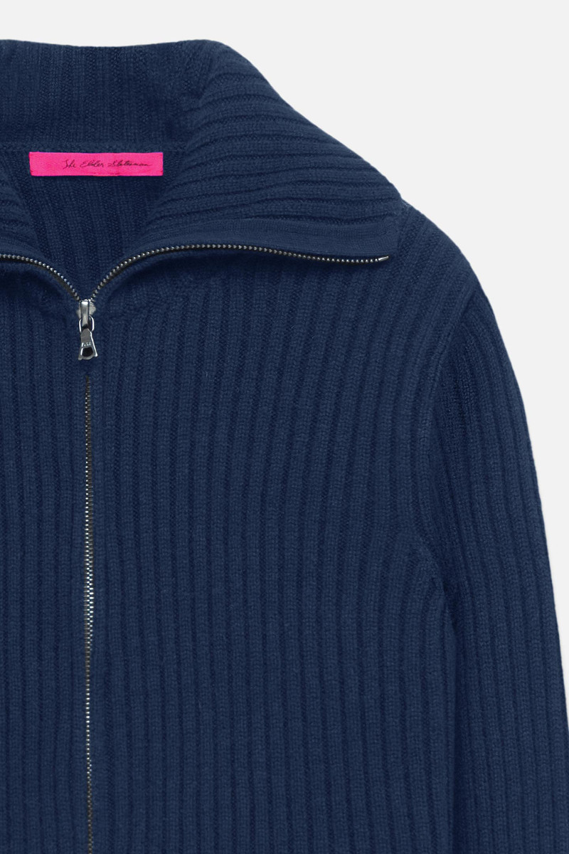 The Elder Statesman MARTHA RIB FULL ZIP CARDIGAN outlook