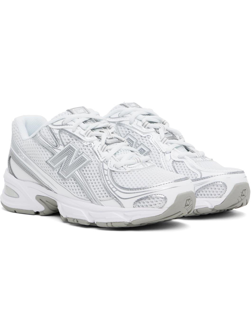 White & Silver 740 Sneakers - 4