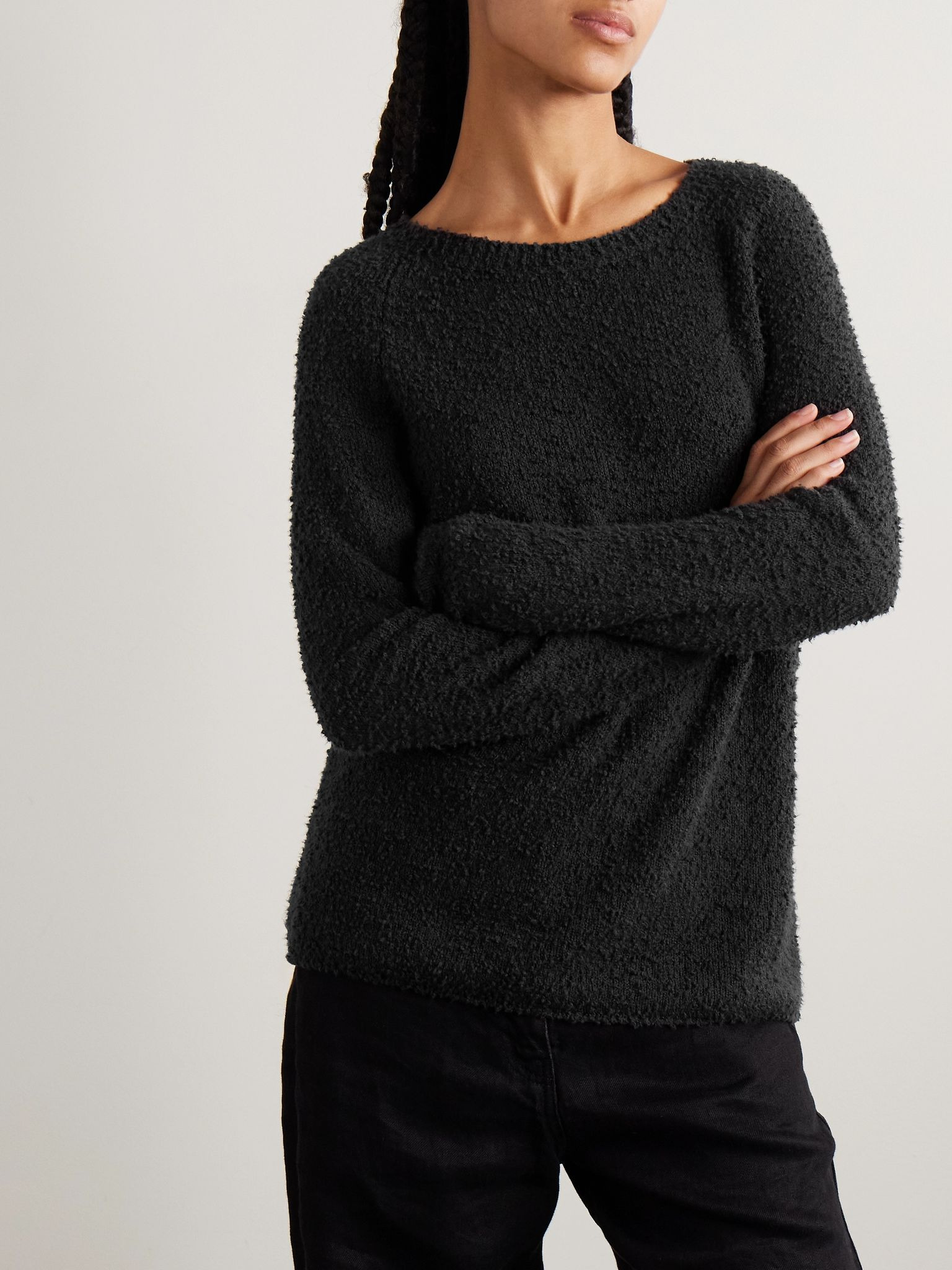 Kathy cotton-bouclé sweater Black - 3