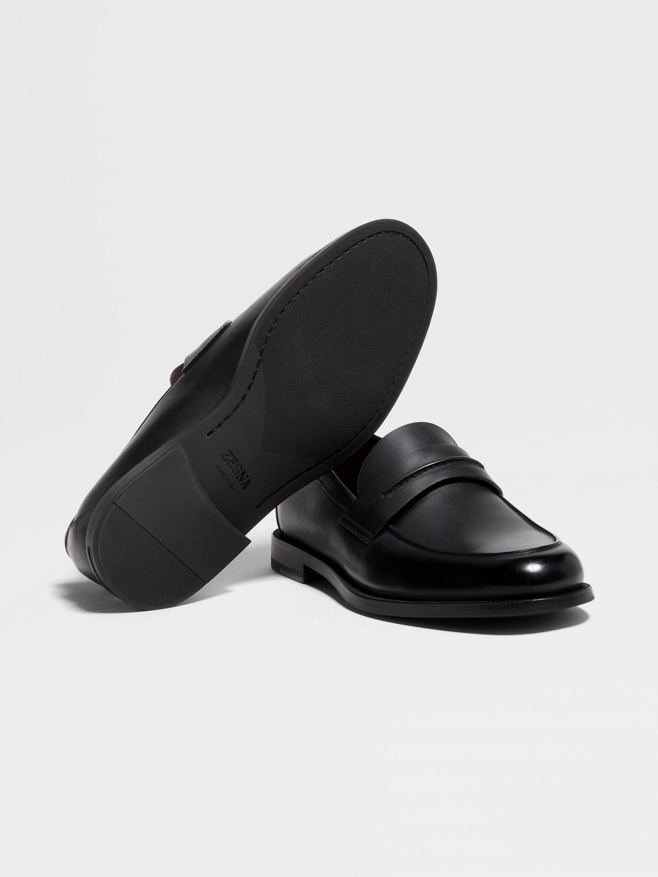 BLACK LEATHER MOCASSIN CORSO LOAFERS - 3