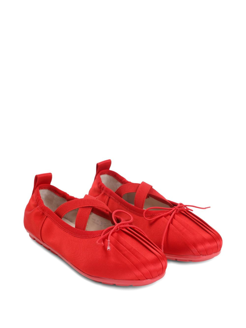 Grip cross-strap pleated ballet flats - 2