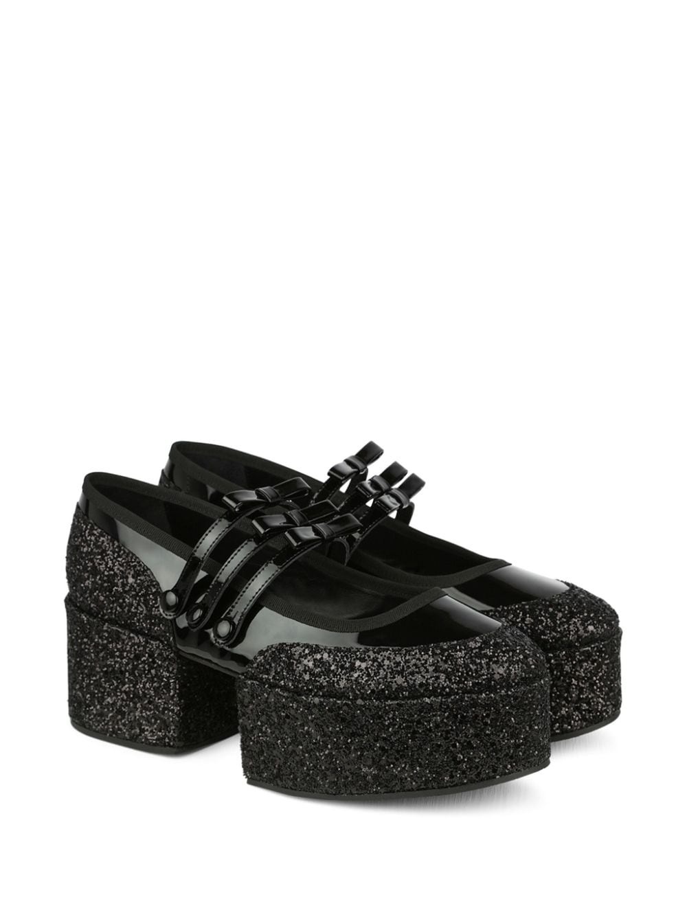70mm glitter-embellished platform Mary Janes - 2
