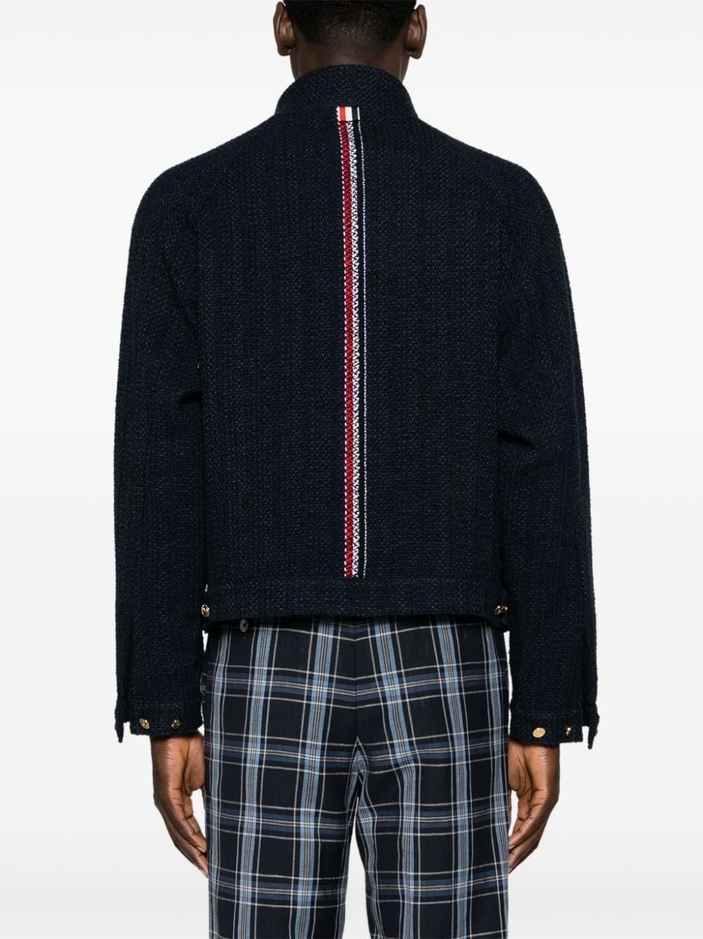 RWB-striped tweed bomber jacket - 4