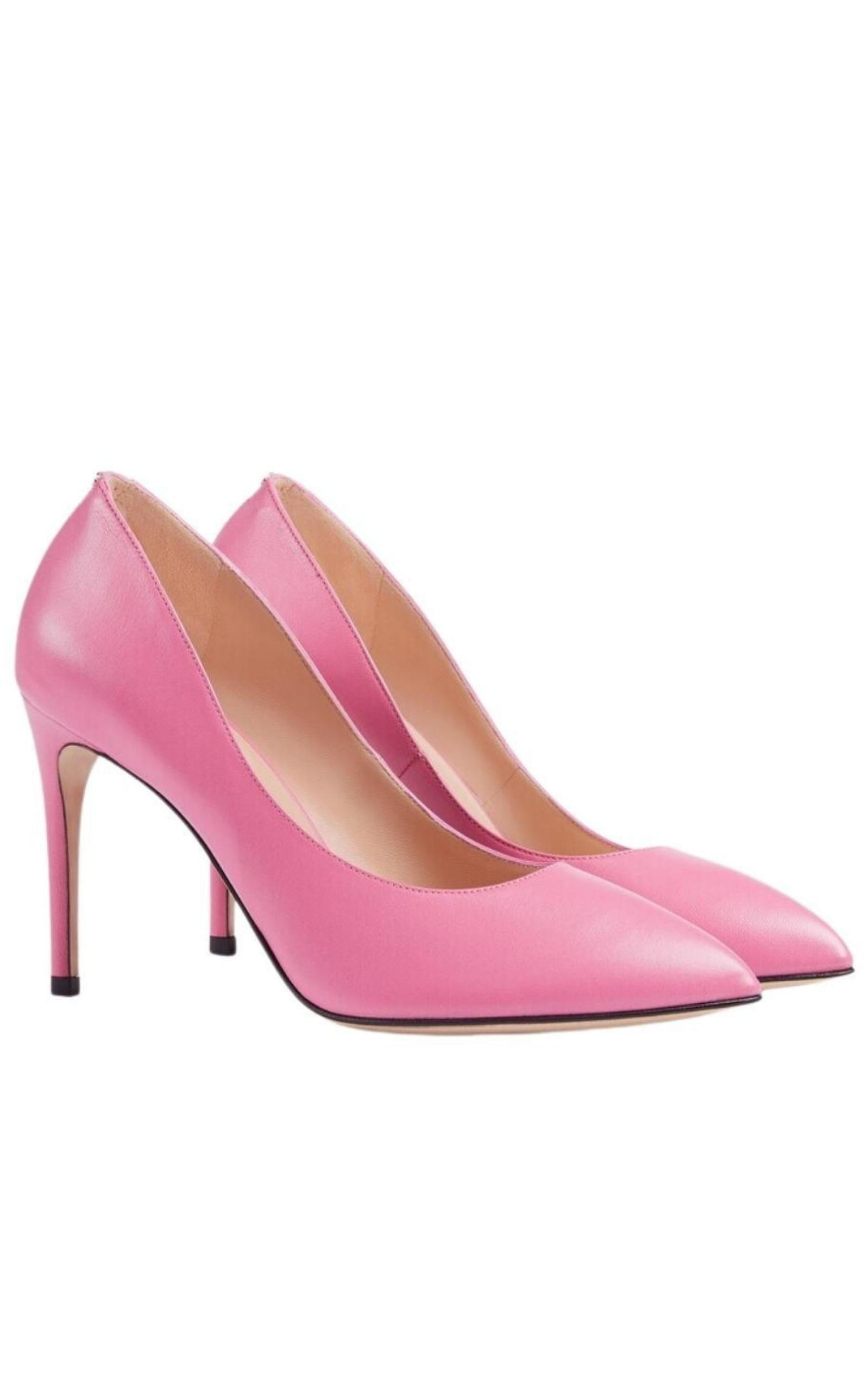 Pink Leather Stiletto Pump - 5