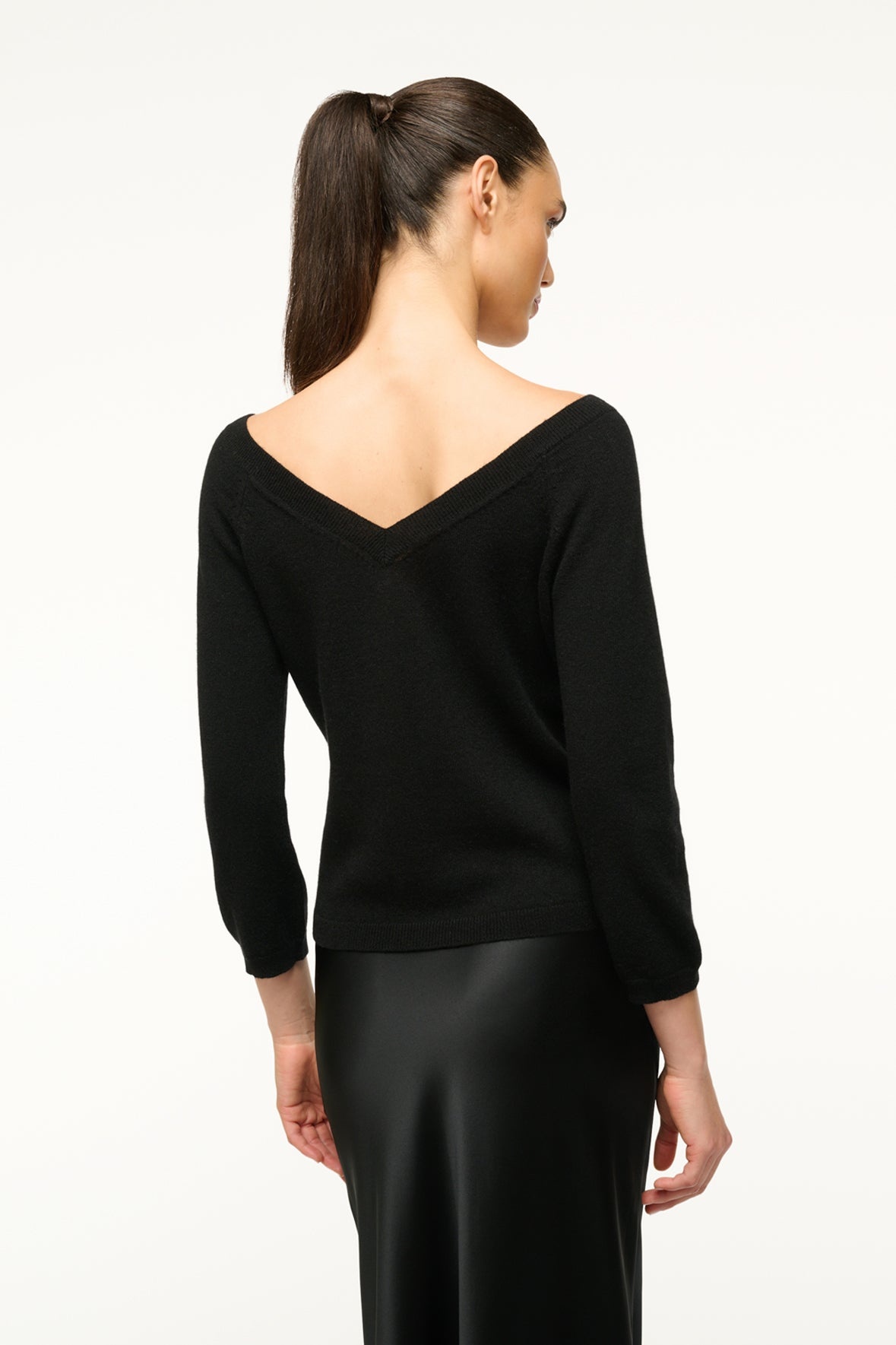 STAUD MICK CASHMERE SWEATER BLACK - 3