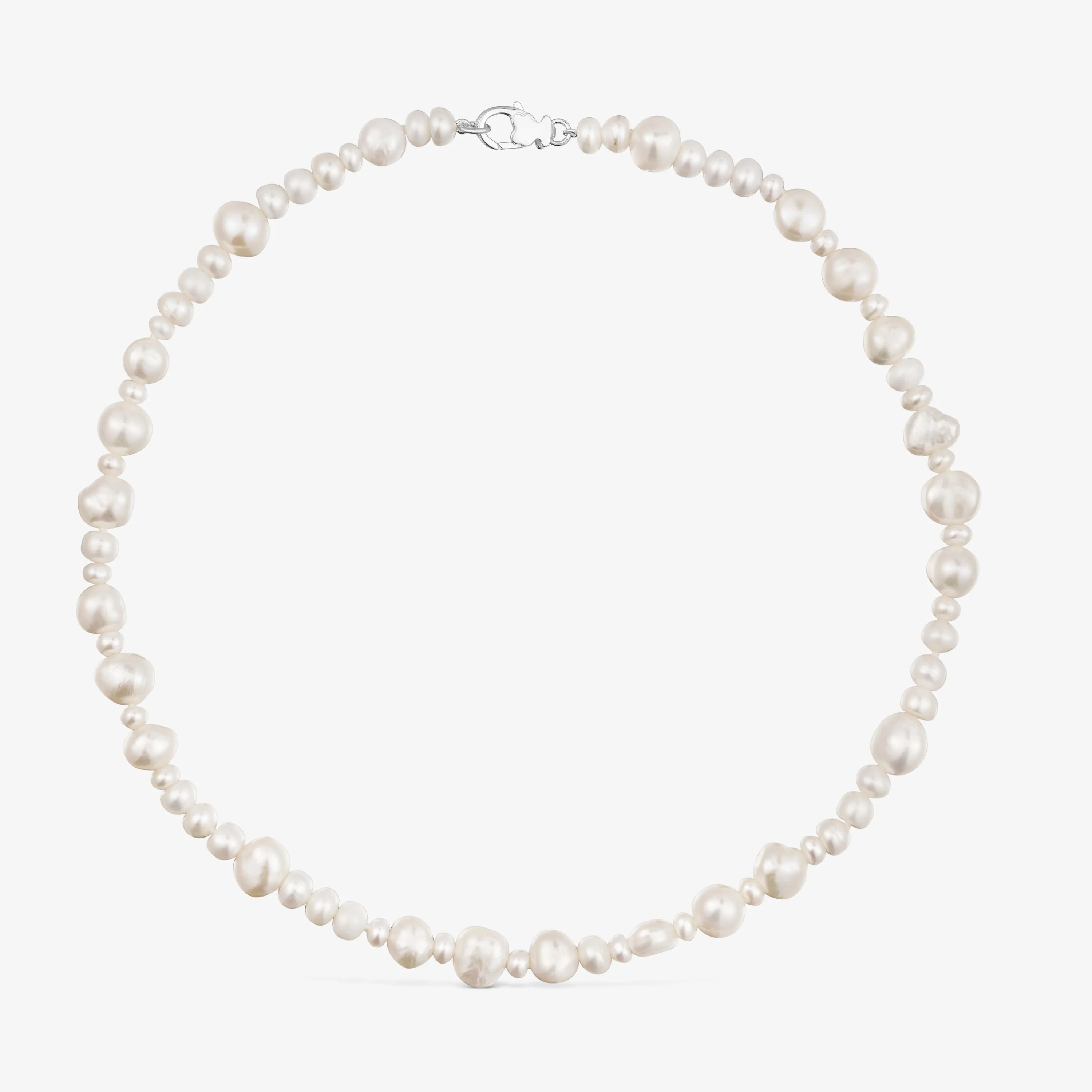 Silver Necklace with large cultured pearls Sweet Dolls - 1