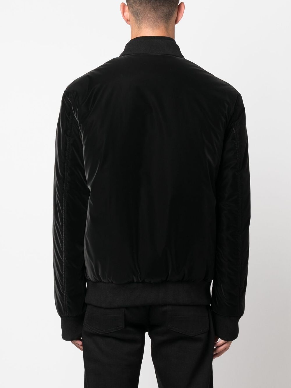 logo-patch zip-up bomber jacket - 4