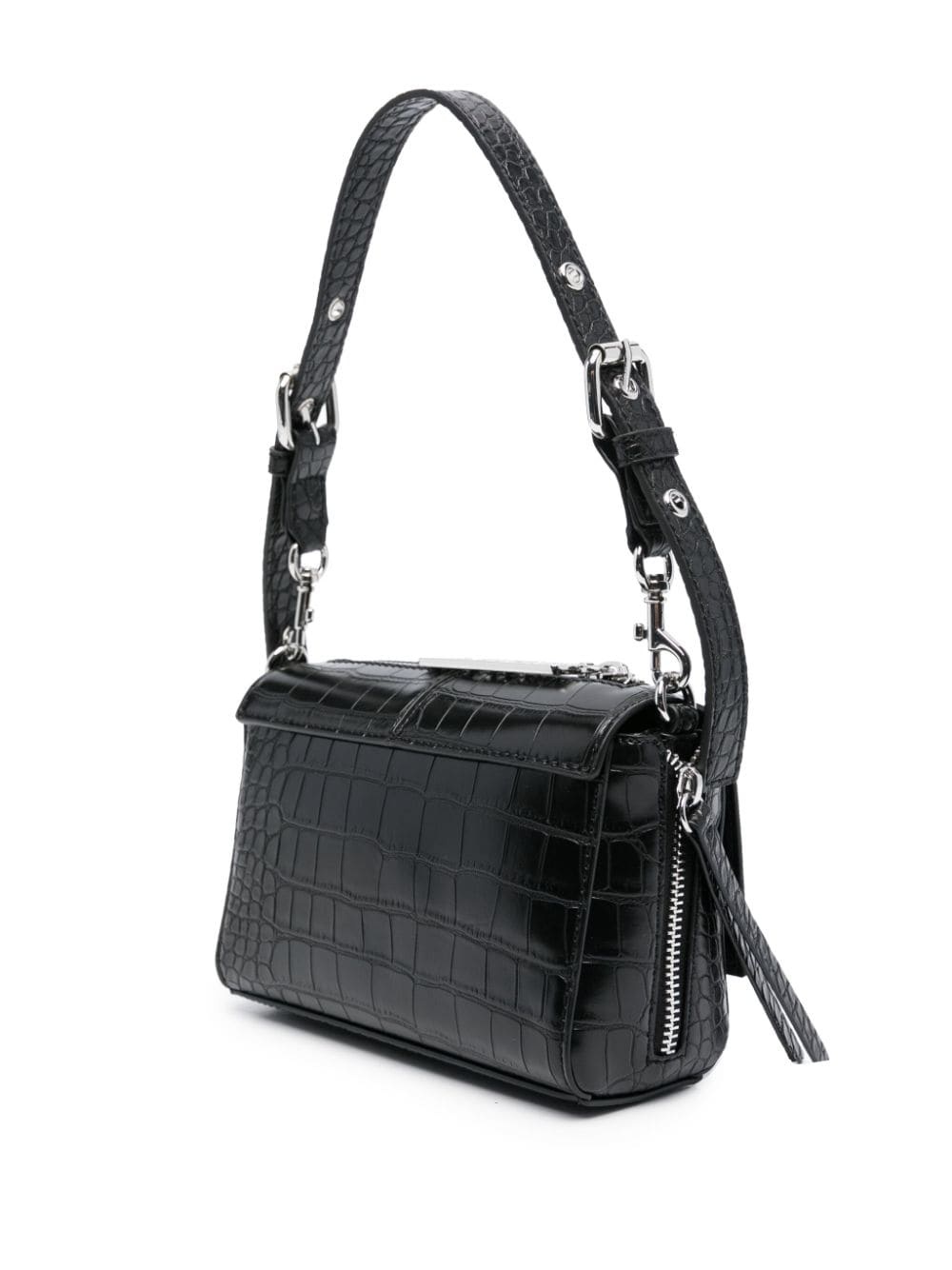 crocodile-effect shoulder bag - 3