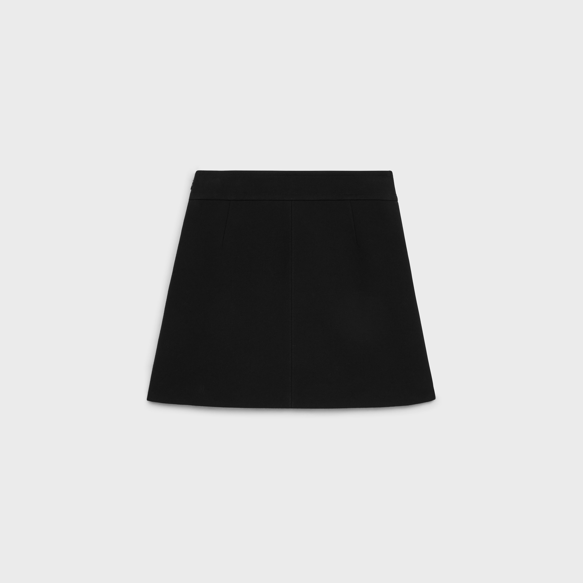 trapeze mini skirt in gauffered double wool - 2