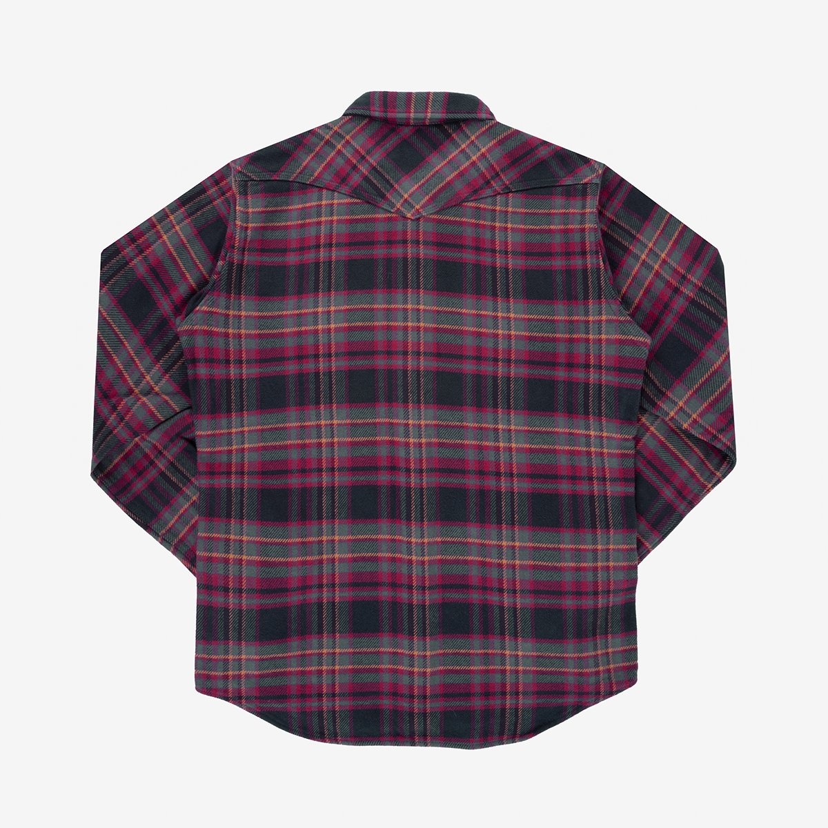 IHSH-403-GRY 11oz Ultra Heavy Flannel Line Check Western Shirt Grey - 8