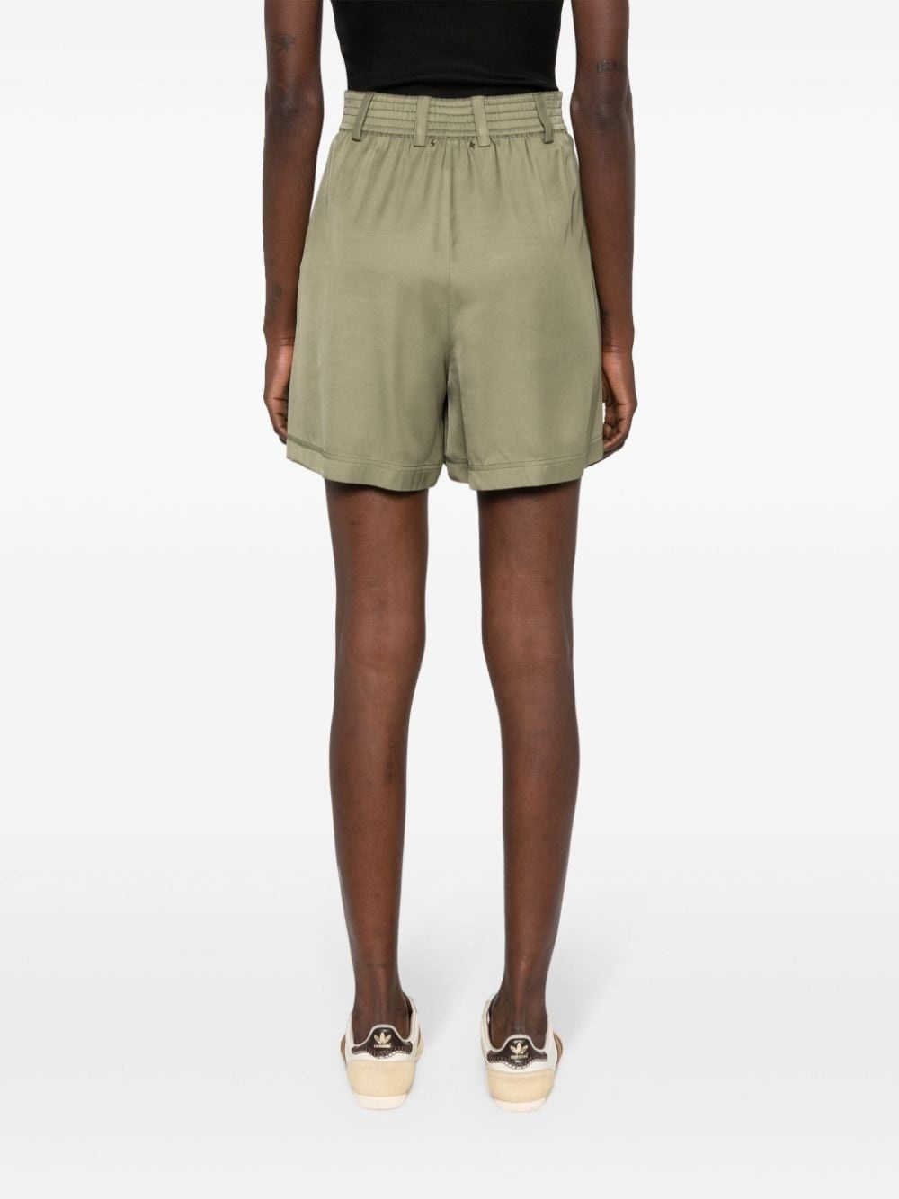 pleated twill shorts - 4