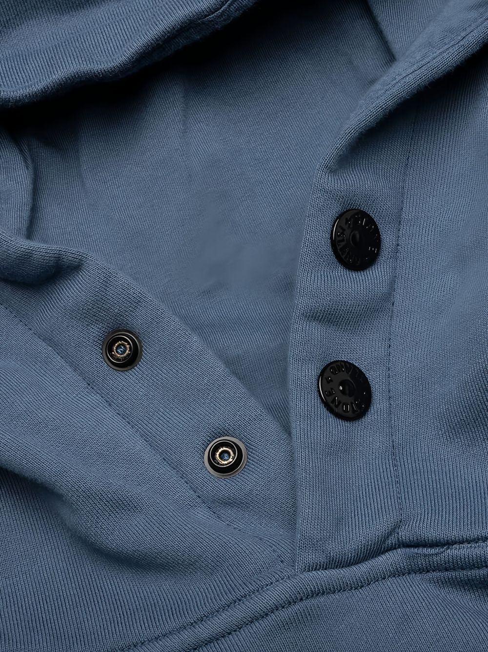 button-fastening logo-embroidered hoodie - 5