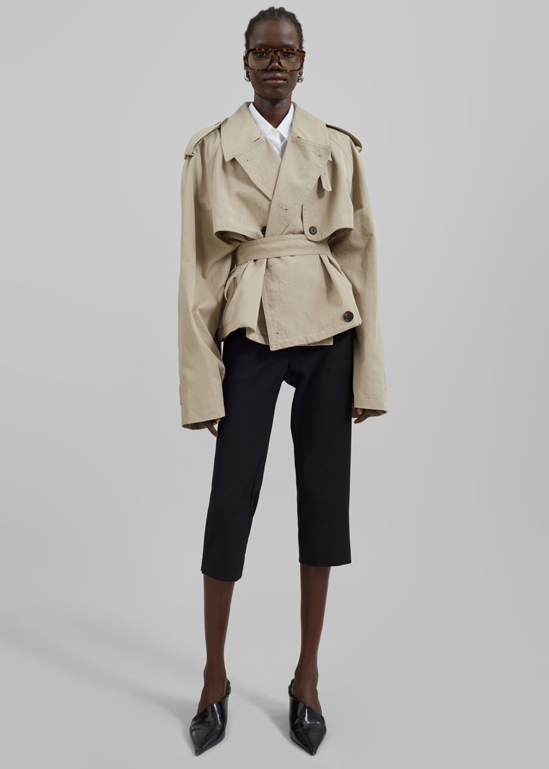 Mads Cropped Trench - Beige 6