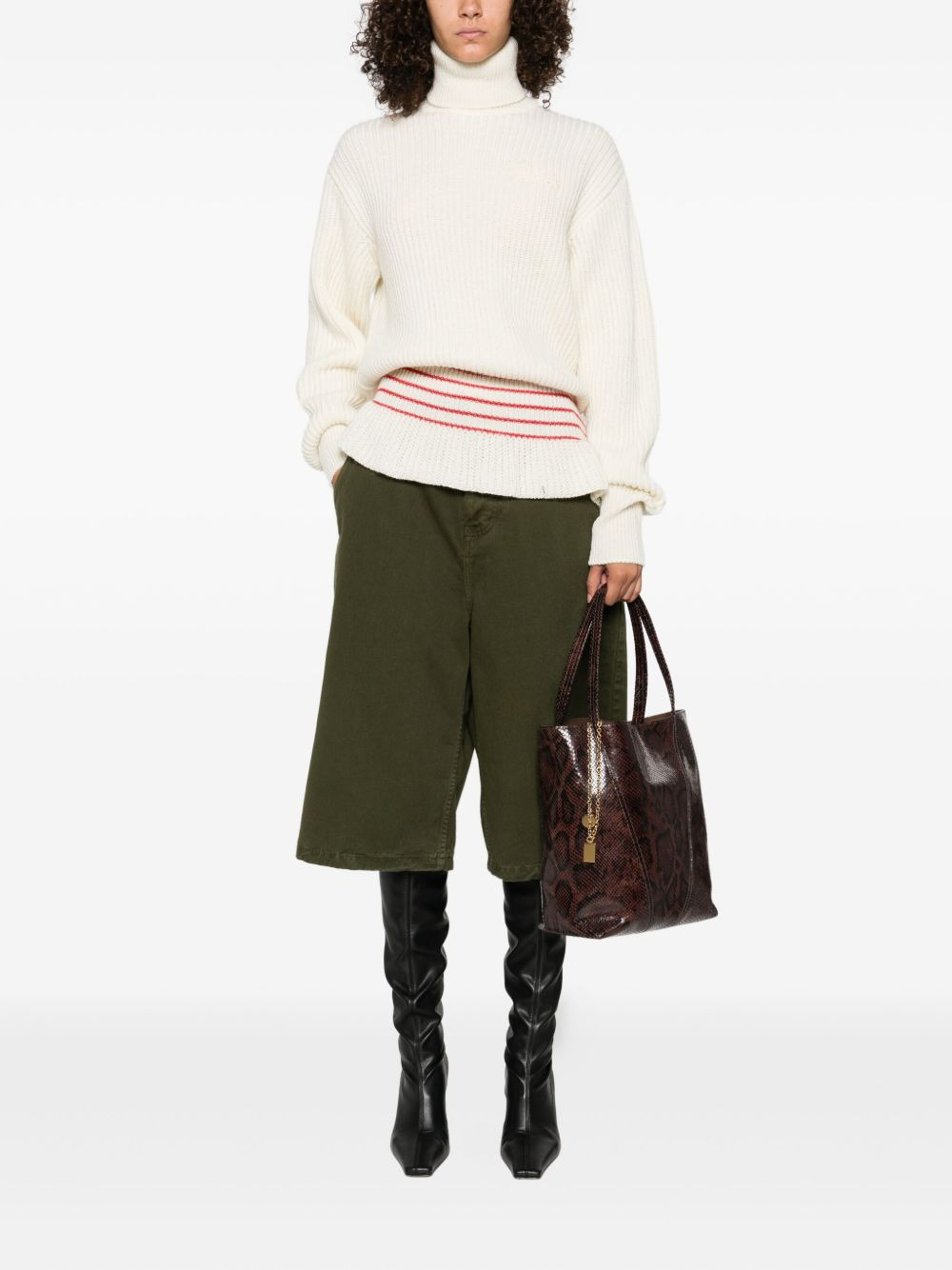 ribbed turtleneck stripe-detail sweater - 2