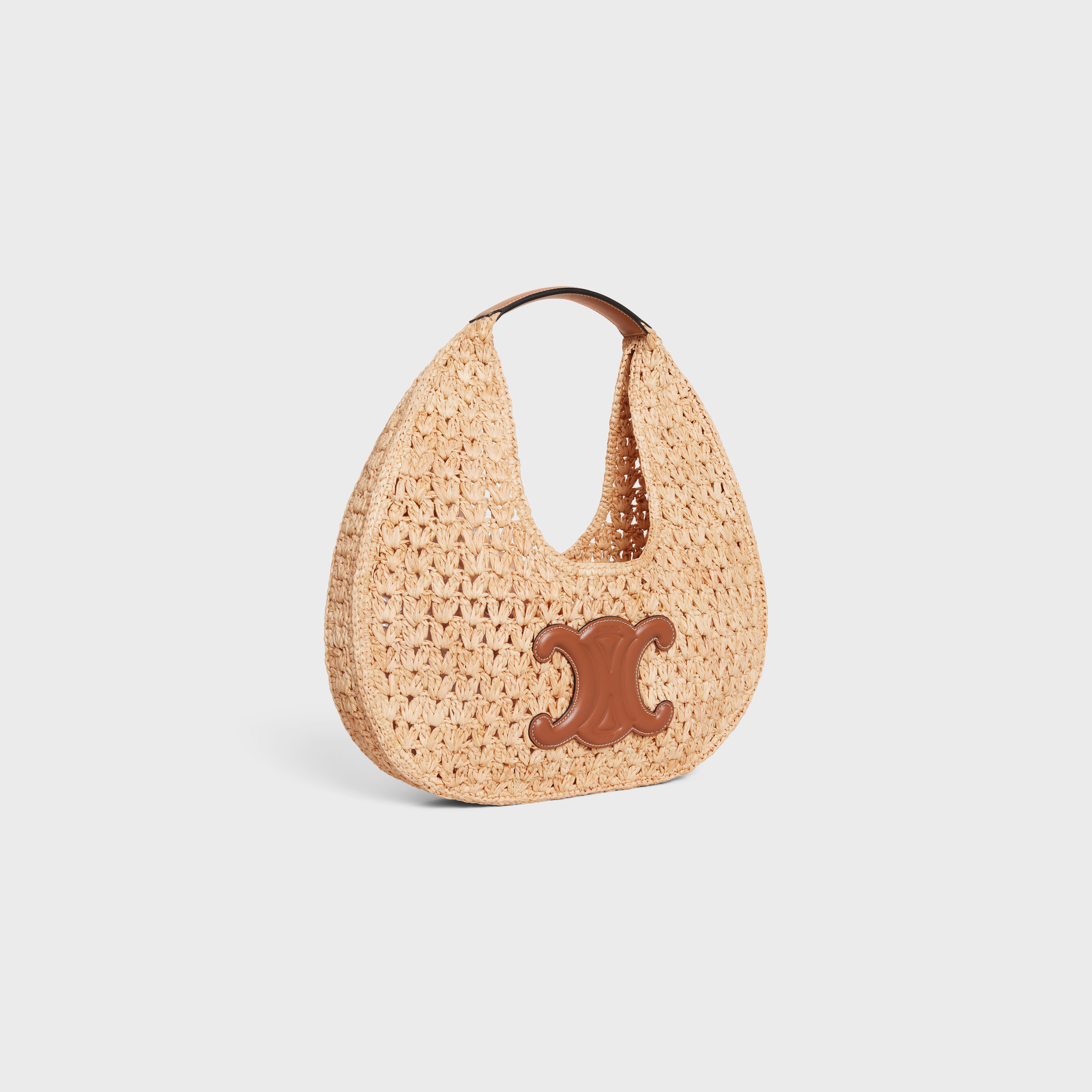 celine classic panier HOBO BAG in Raffia and Calfskin - 2