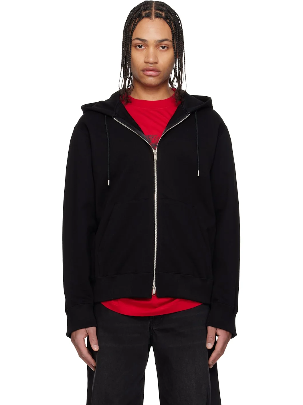 Black OG Embroidery-Ish Zip-Up Hoodie - 1