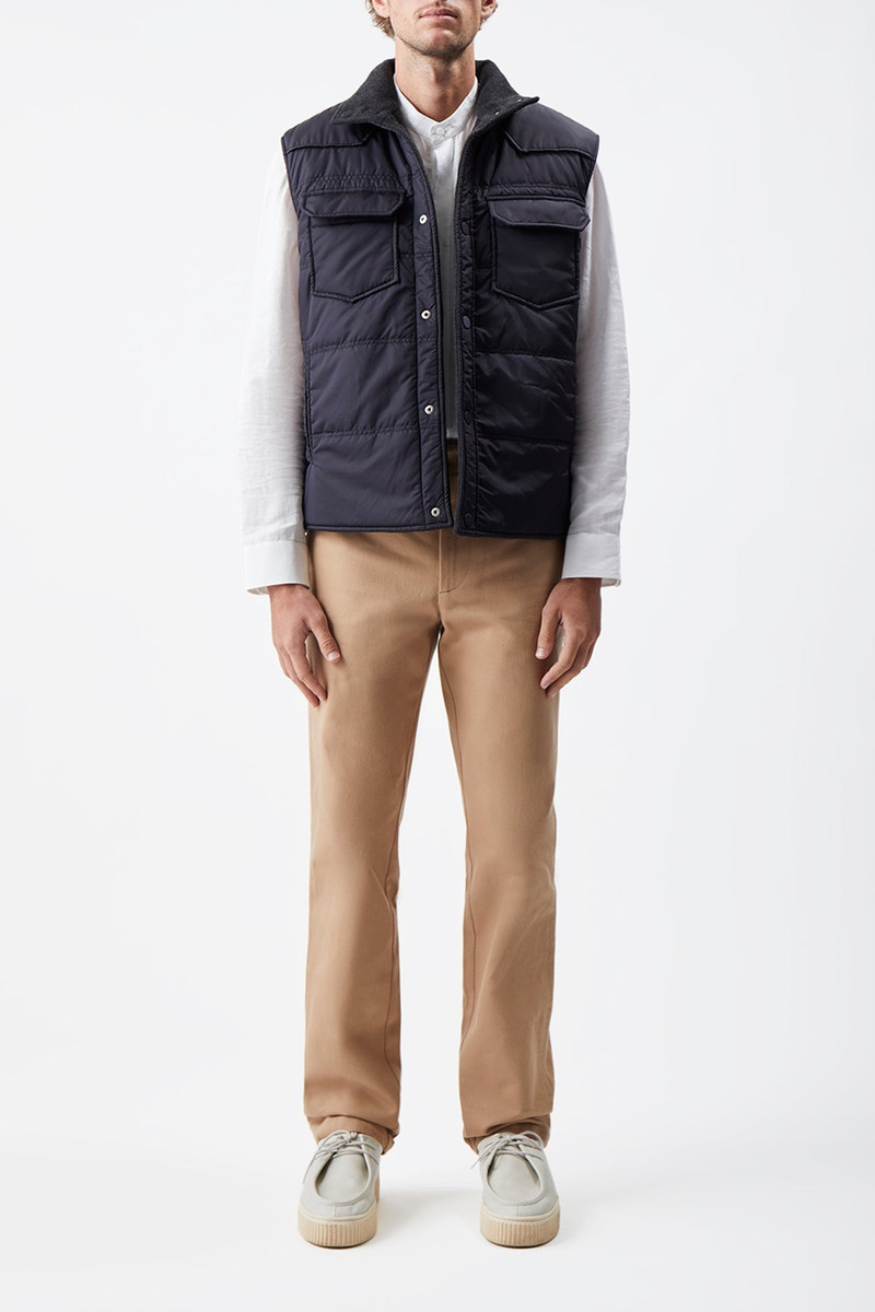 GABRIELA HEARST Clay Reversible Puffer Vest in Charcoal Cashmere and Nylon outlook