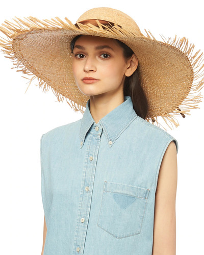 Prada Crocheted raffia hat outlook