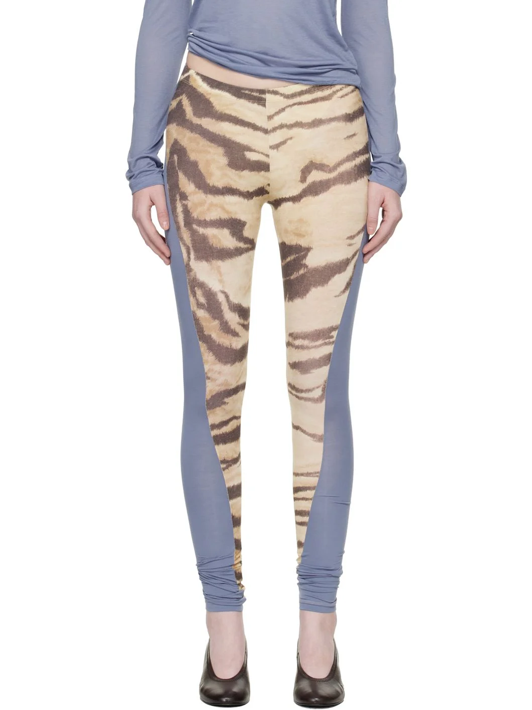 Blue & Beige Net Leggings - 1