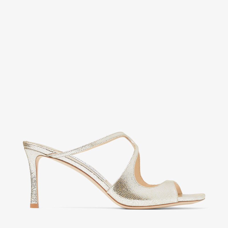 Anise 75 Champagne Glitter Leather Mules - 1