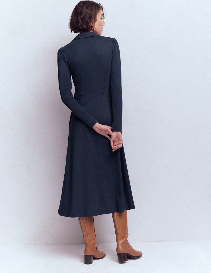 Carla Jersey Wrap Dress-Navy 4