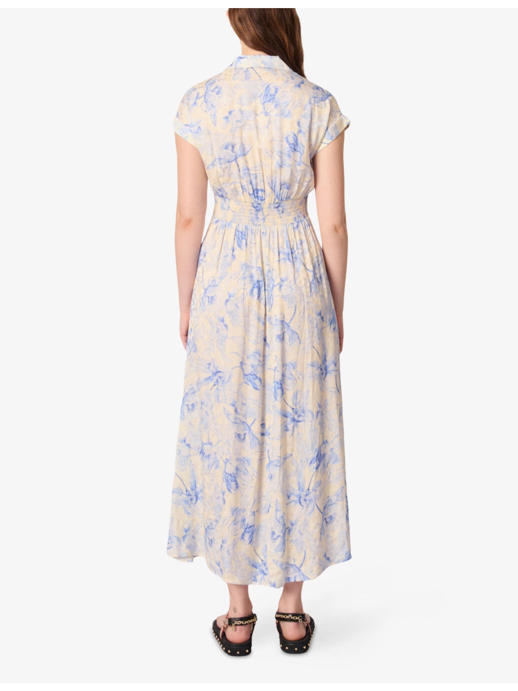Floral-Print Short-Sleeve Woven Midi Dress - 4
