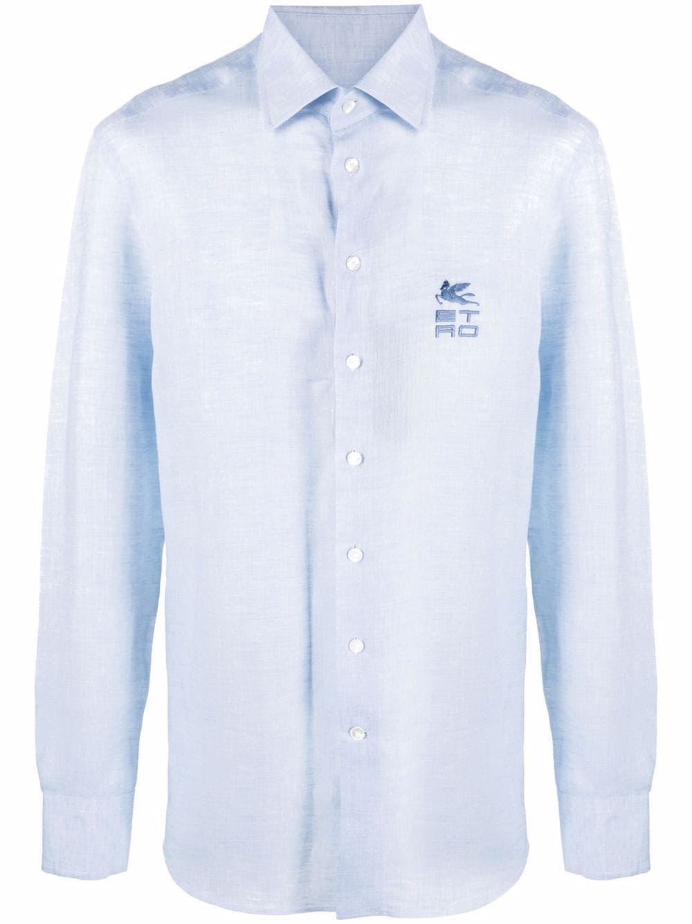 embroidered-logo button-up shirt - 1