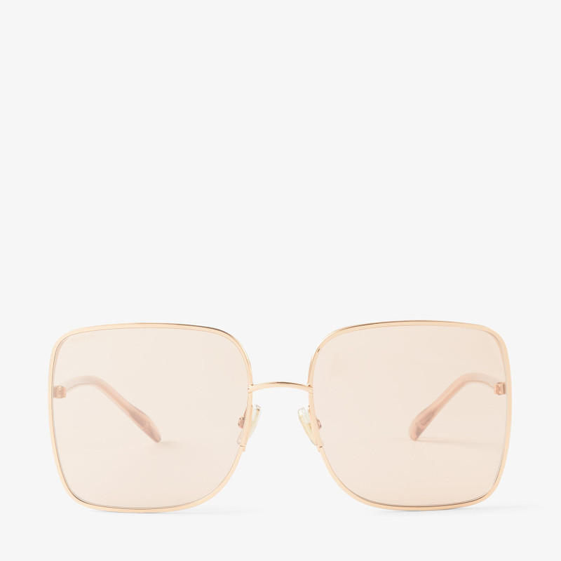 Aliana
Copper Gold Nude Square-Frame Sunglasses with Glitter 1