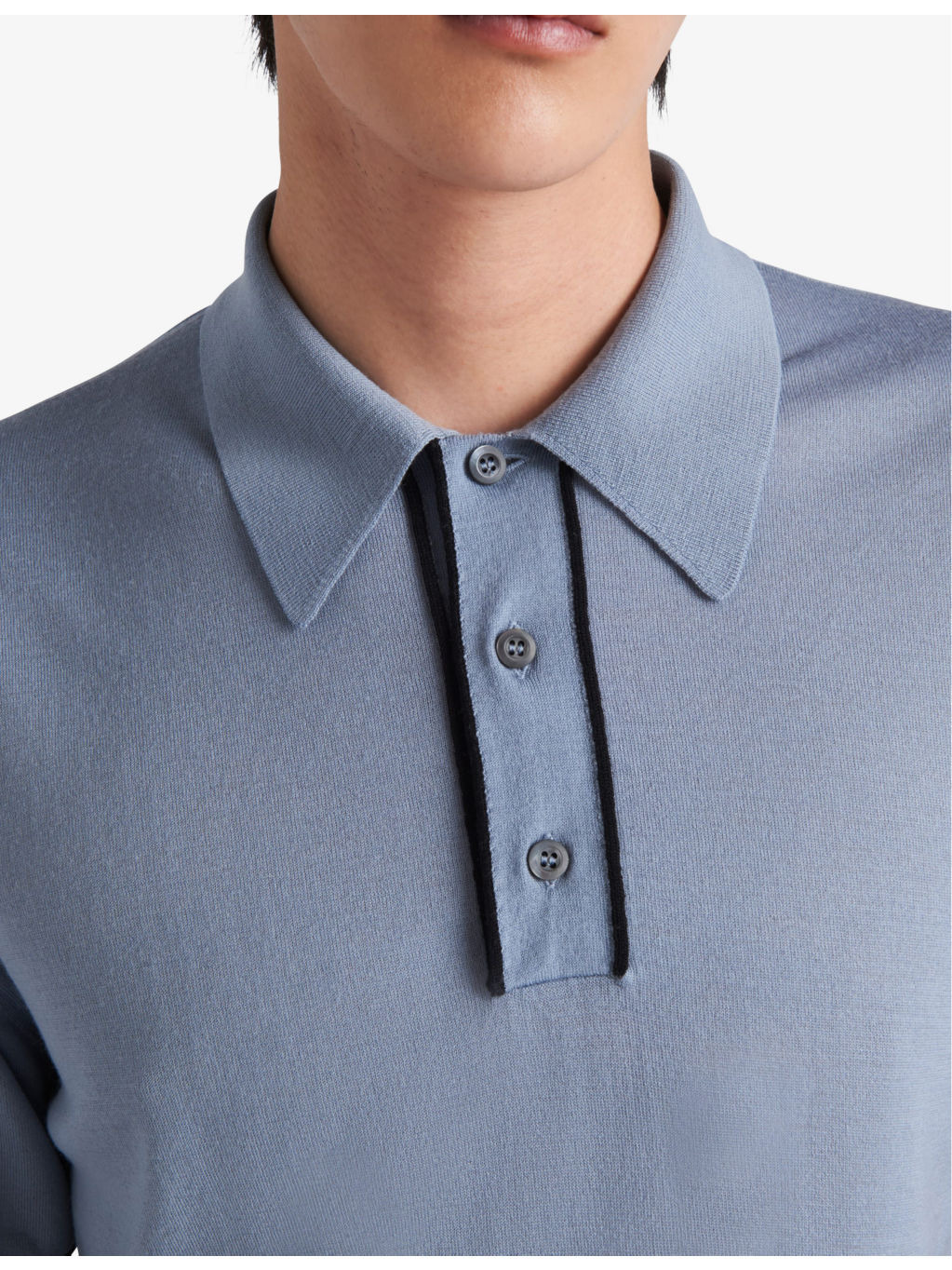 Contrast-piping regular-fit wool polo shirt - 5