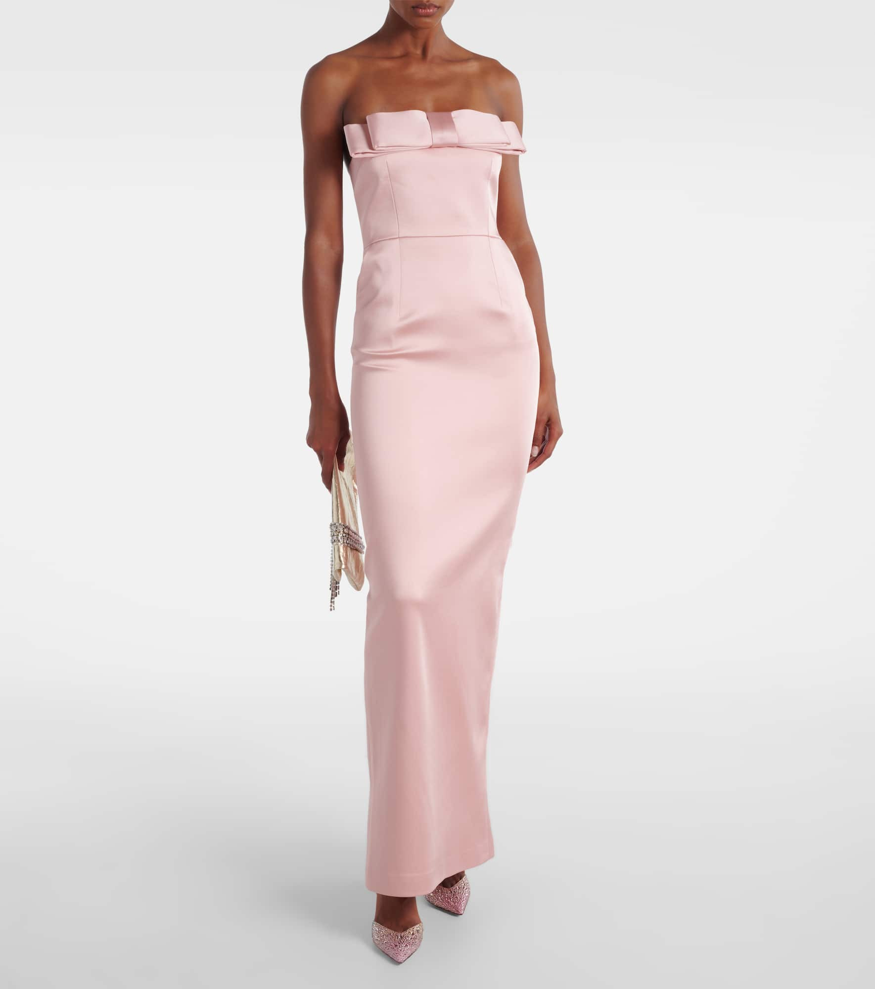 Sisu bow-detail satin gown - 2