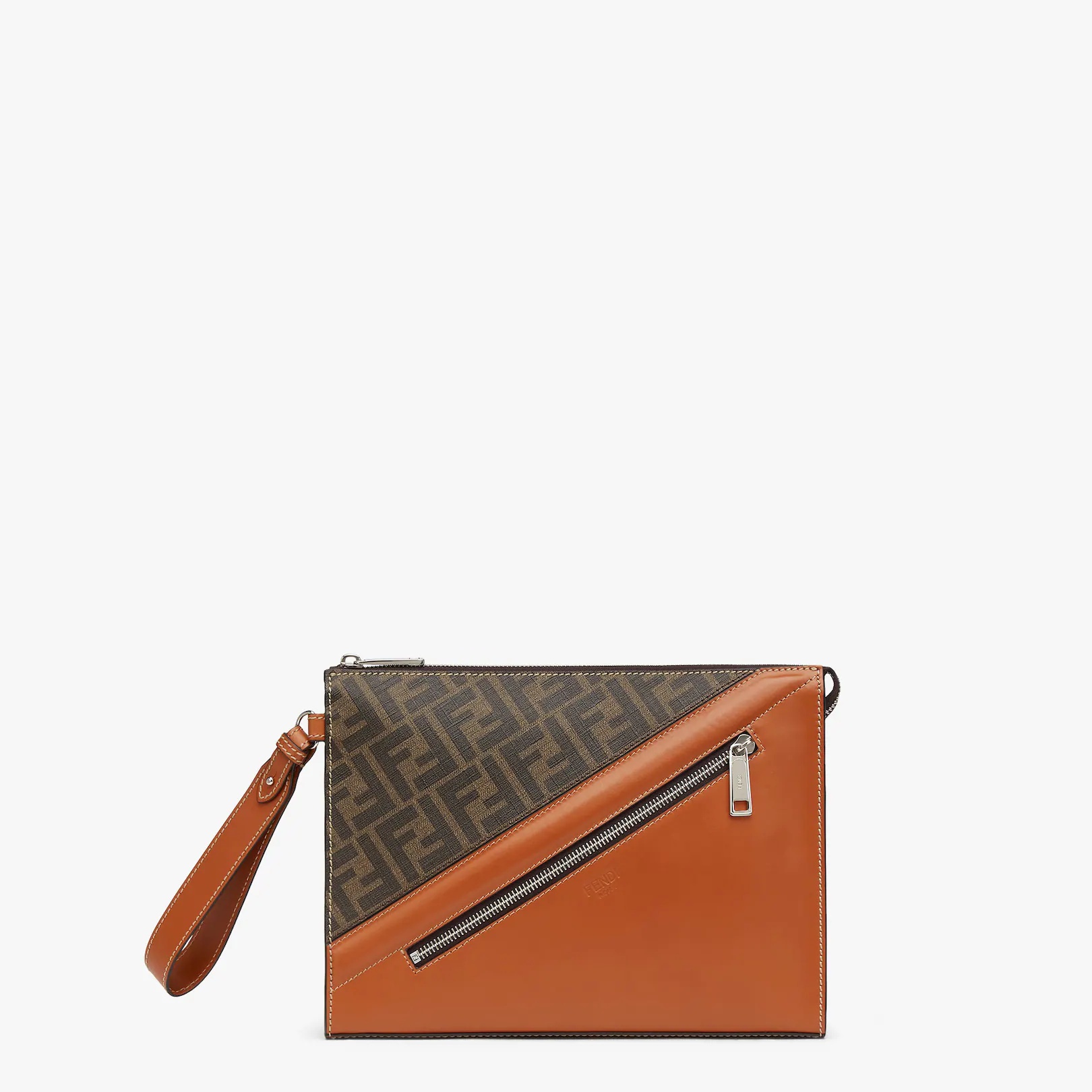 Brown fabric pouch - 1