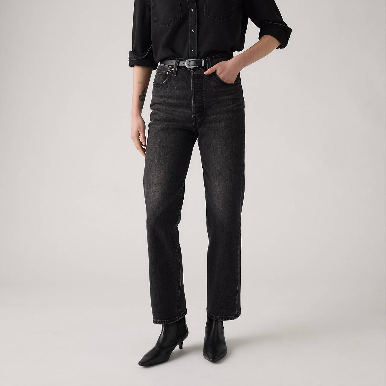 RIBCAGE STRAIGHT ANKLE WOMEN'S JEANS - 4