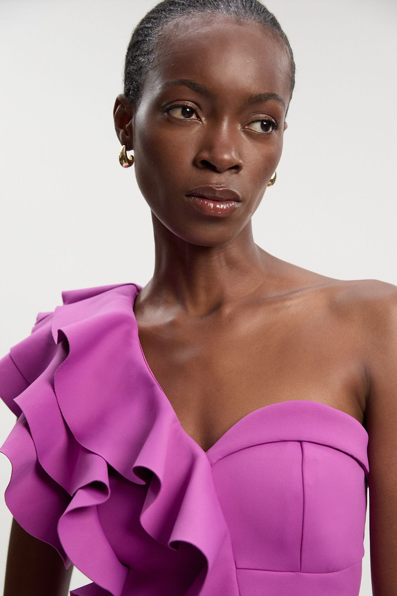 Scuba Draped Ruffle Woven Corset Top 3