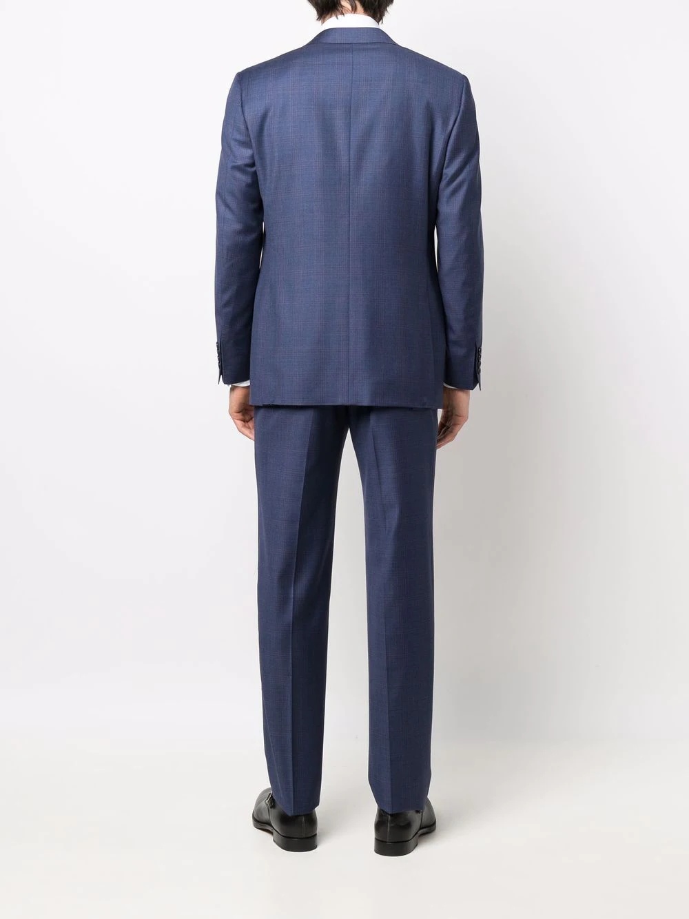 check-pattern single-breasted wool suit - 4