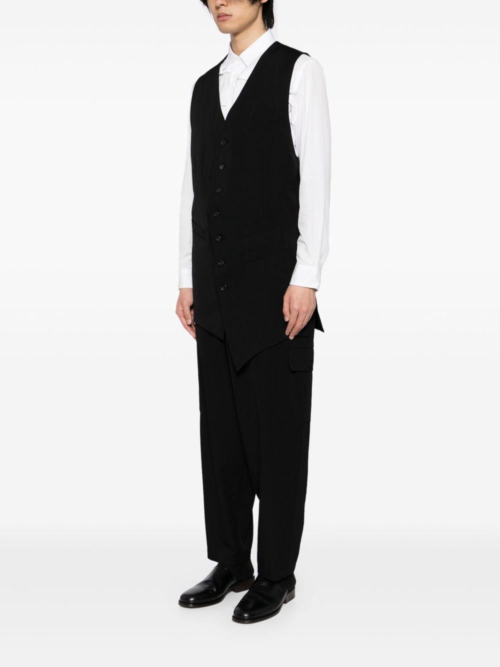 asymmetric wool waistcoat - 3