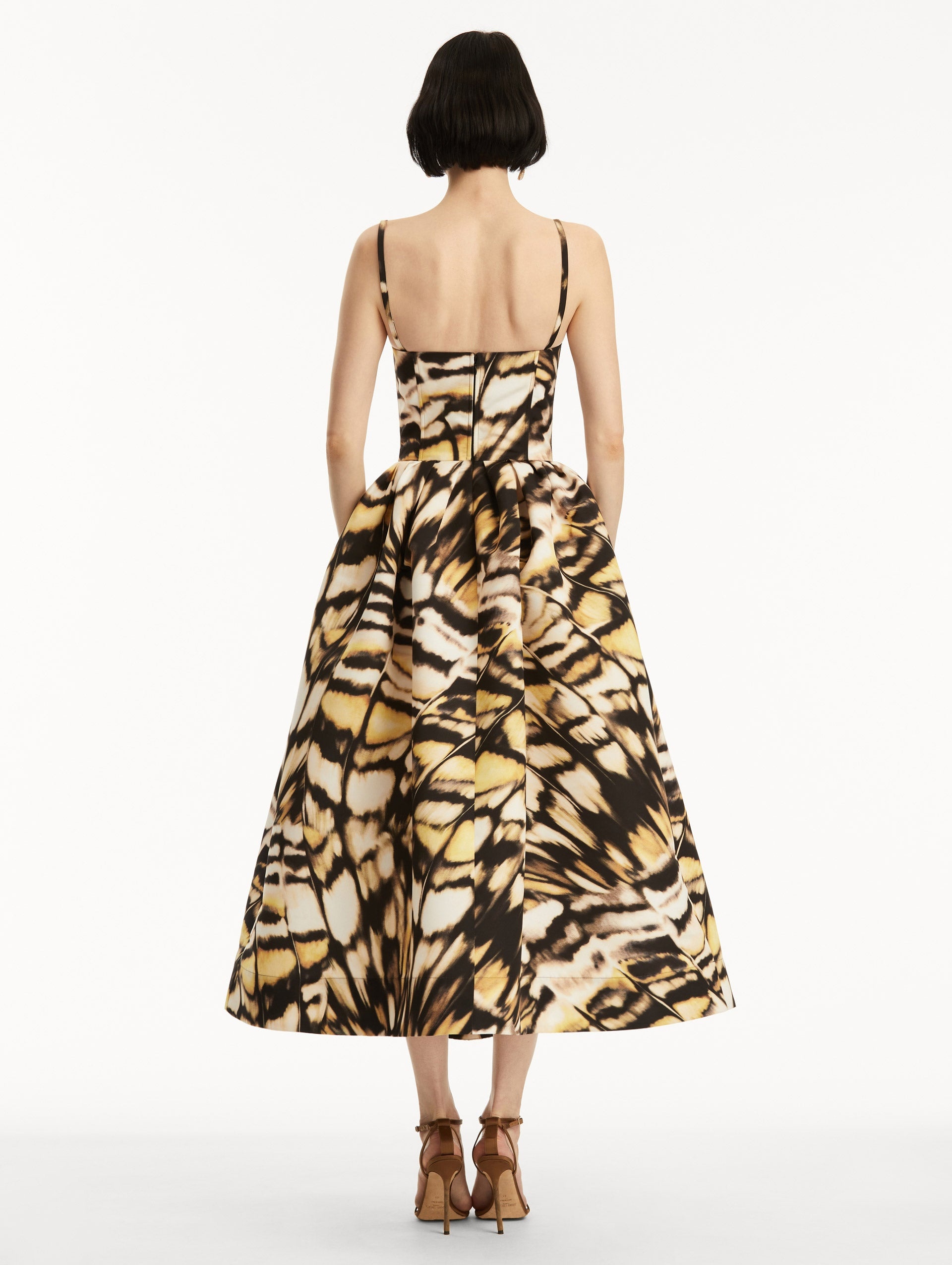 ABSTRACT BUTTERFLY FAILLE DRESS - 3