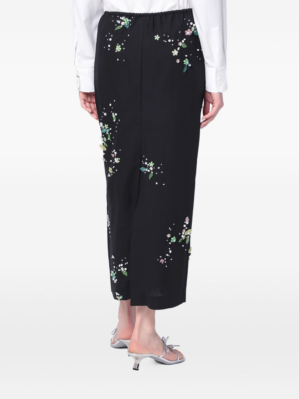 floral-embellished elastic-waist skirt - 4