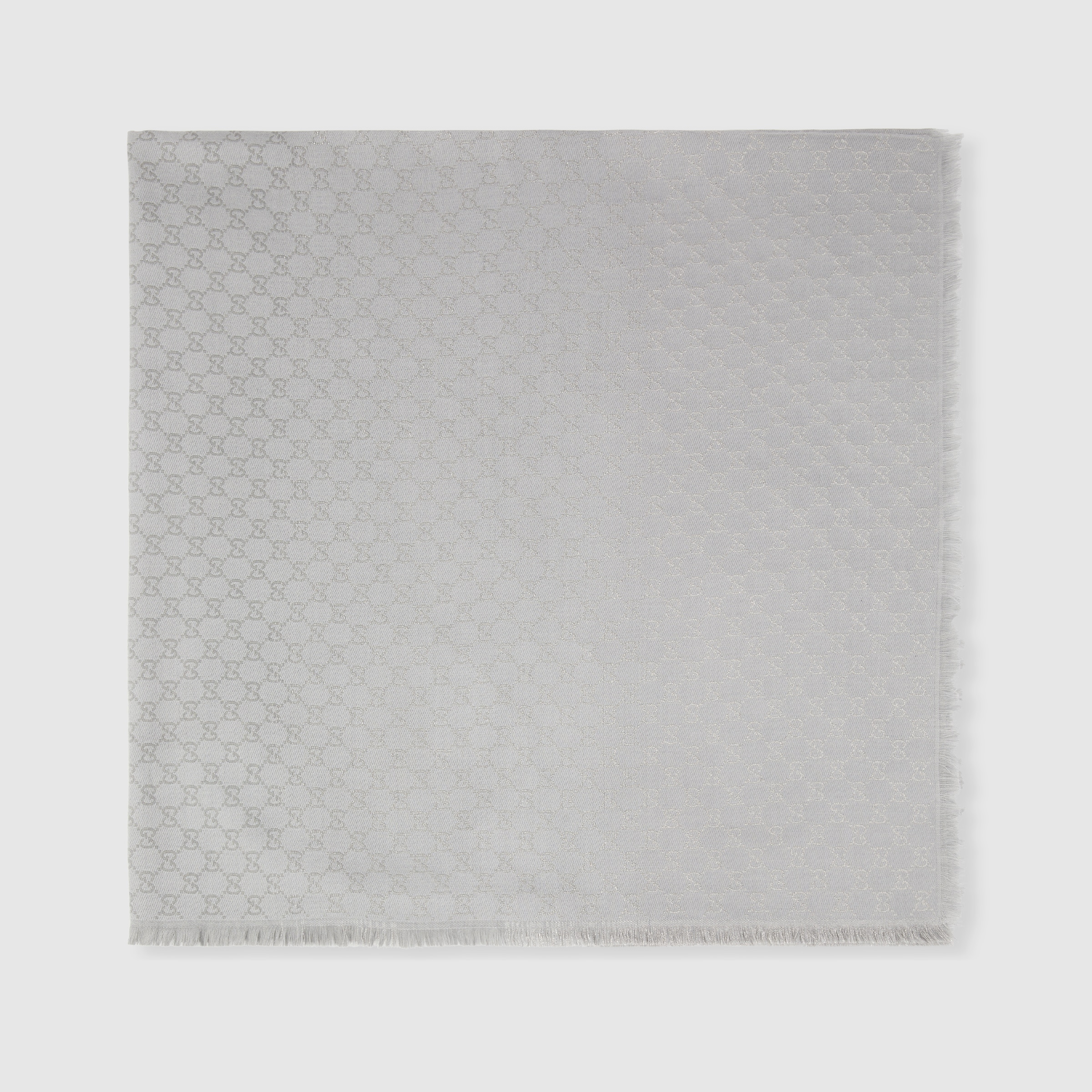 Printed GG cotton wool lamé shawl - 2