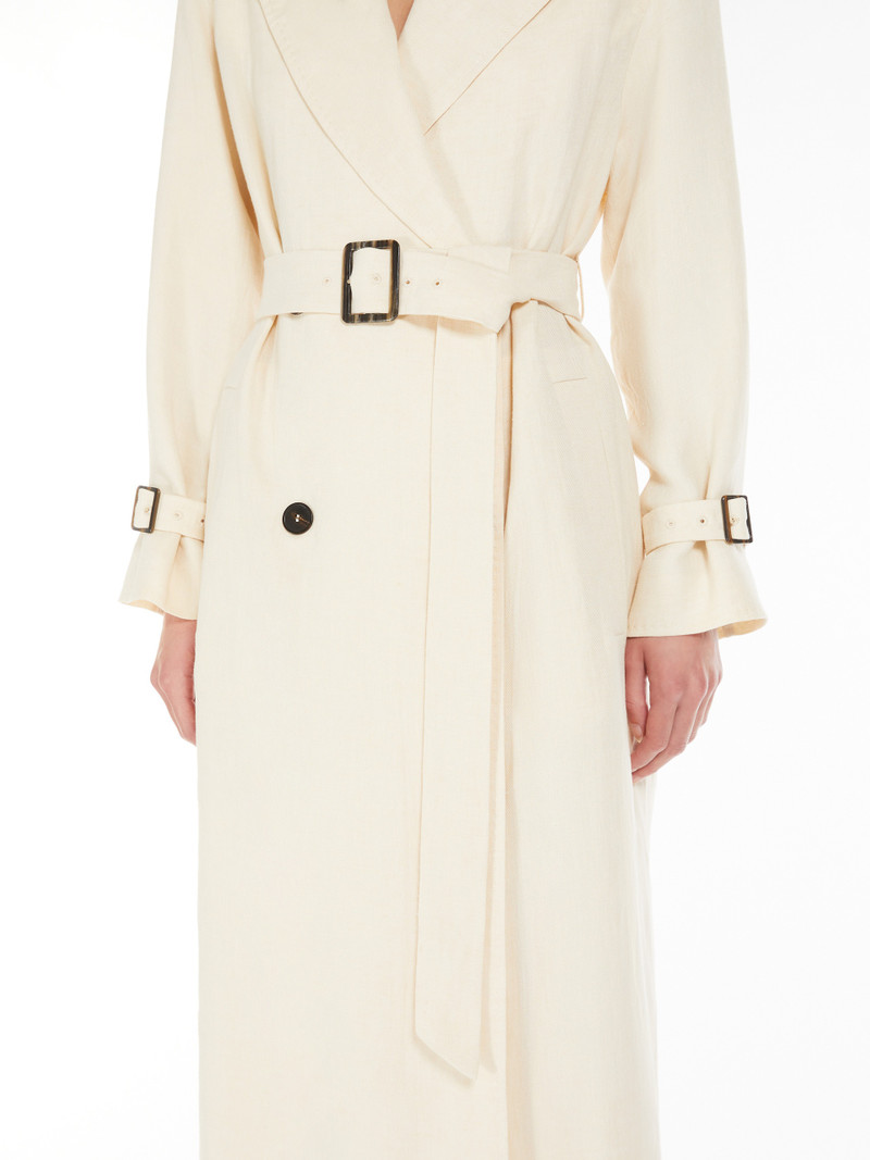 VIESTE Linen twill trench coat 6