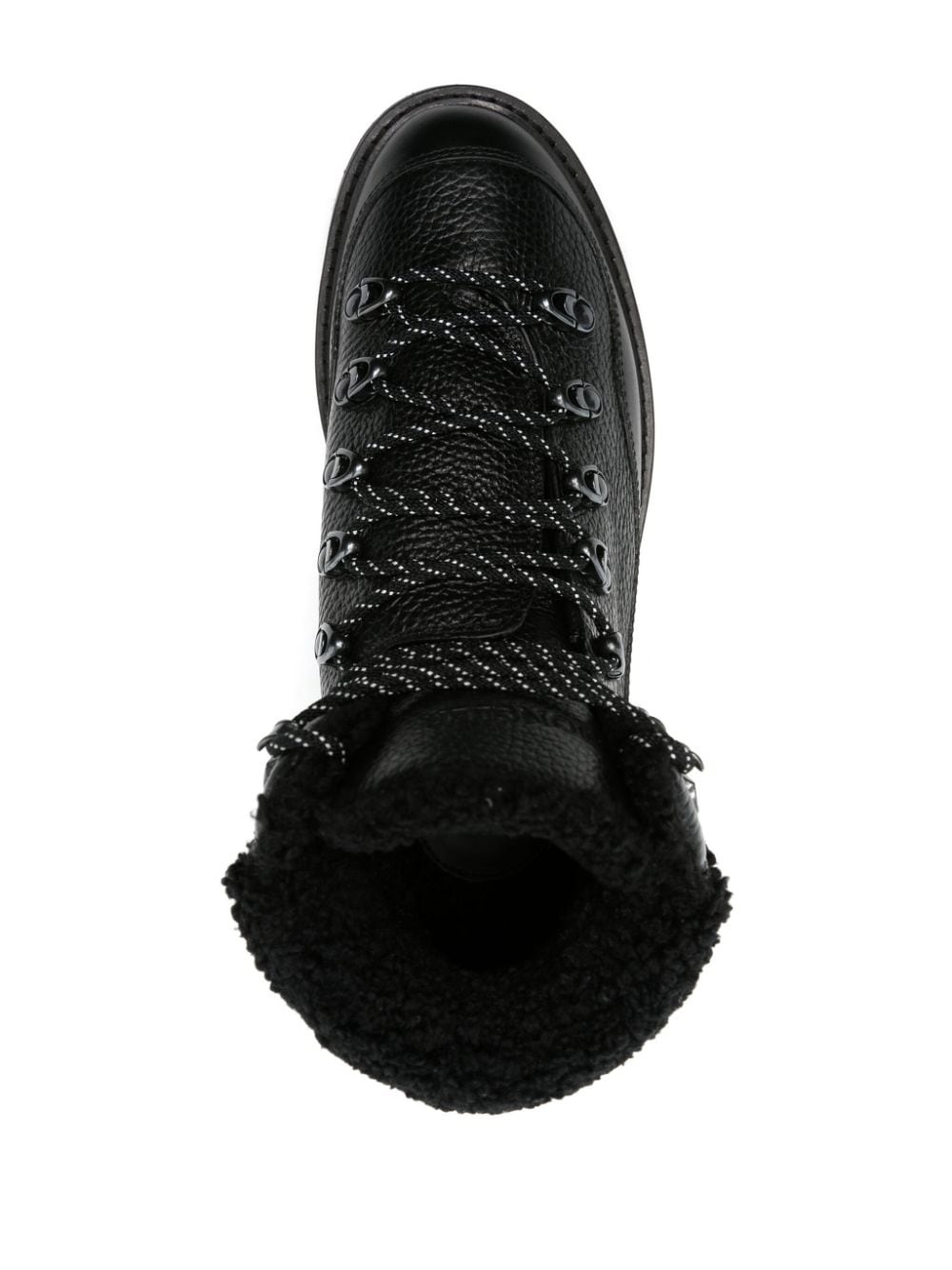 faux-fur trim leather boots - 4